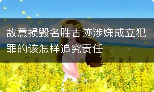 故意损毁名胜古迹涉嫌成立犯罪的该怎样追究责任