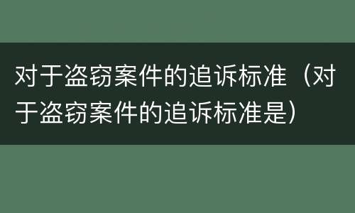 对于盗窃案件的追诉标准（对于盗窃案件的追诉标准是）