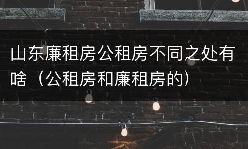 山东廉租房公租房不同之处有啥（公租房和廉租房的）