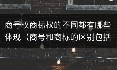 商号权商标权的不同都有哪些体现（商号和商标的区别包括）