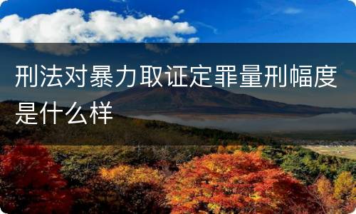 刑法对暴力取证定罪量刑幅度是什么样