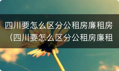 四川要怎么区分公租房廉租房（四川要怎么区分公租房廉租房和住宅）
