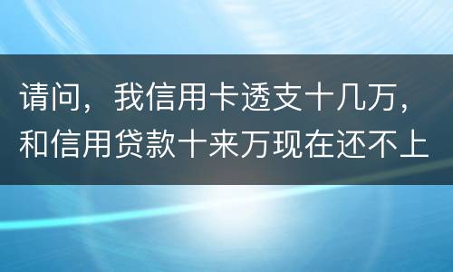 请问，我信用卡透支十几万，和信用贷款十来万现在还不上了。情节严重会咋样，怎么判刑