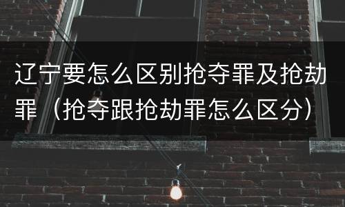 辽宁要怎么区别抢夺罪及抢劫罪（抢夺跟抢劫罪怎么区分）