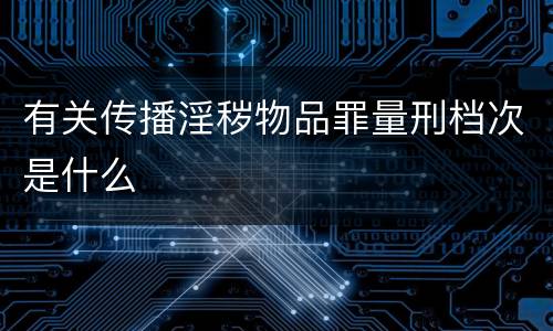 有关传播淫秽物品罪量刑档次是什么