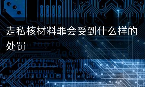 走私核材料罪会受到什么样的处罚