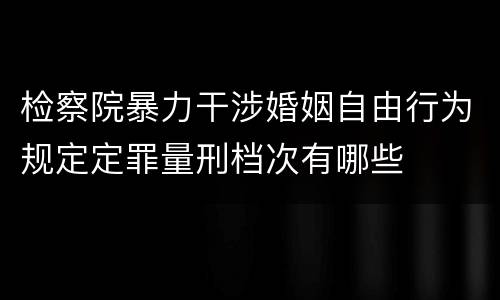 检察院暴力干涉婚姻自由行为规定定罪量刑档次有哪些