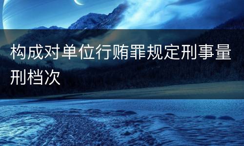 构成对单位行贿罪规定刑事量刑档次