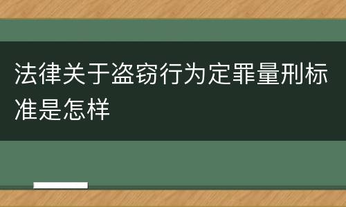 法律关于盗窃行为定罪量刑标准是怎样