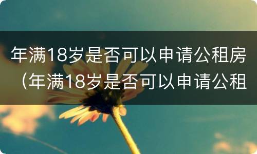 年满18岁是否可以申请公租房（年满18岁是否可以申请公租房补贴）