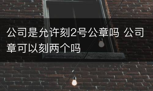 公司是允许刻2号公章吗 公司章可以刻两个吗