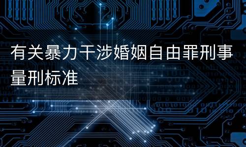 有关暴力干涉婚姻自由罪刑事量刑标准