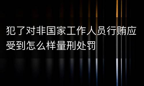 犯了对非国家工作人员行贿应受到怎么样量刑处罚