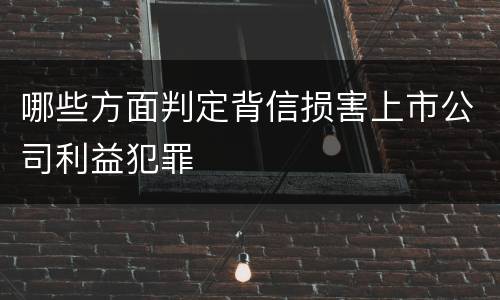 哪些方面判定背信损害上市公司利益犯罪