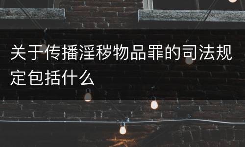 关于传播淫秽物品罪的司法规定包括什么