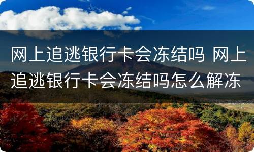 网上追逃银行卡会冻结吗 网上追逃银行卡会冻结吗怎么解冻
