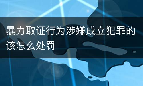 暴力取证行为涉嫌成立犯罪的该怎么处罚