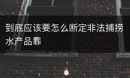 到底应该要怎么断定非法捕捞水产品罪