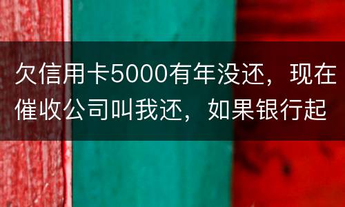 欠信用卡5000有年没还，现在催收公司叫我还，如果银行起诉我会坐牢吗