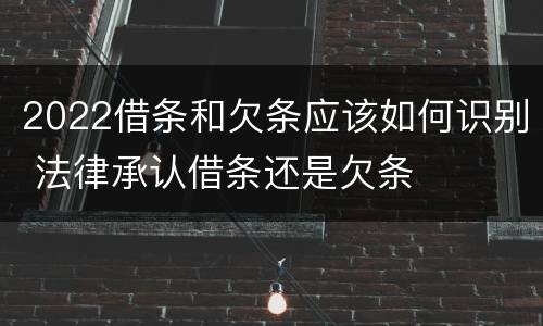 2022借条和欠条应该如何识别 法律承认借条还是欠条