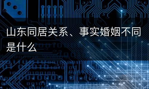 山东同居关系、事实婚姻不同是什么