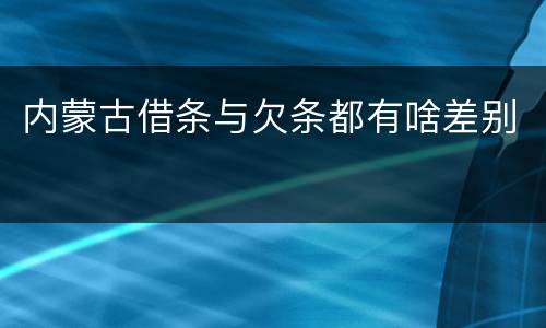 内蒙古借条与欠条都有啥差别