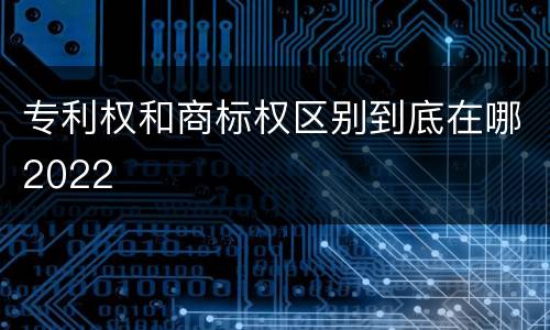 专利权和商标权区别到底在哪2022