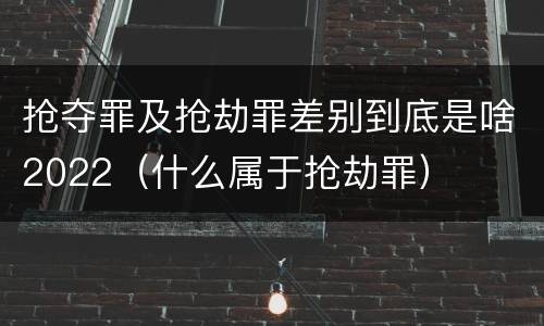 抢夺罪及抢劫罪差别到底是啥2022（什么属于抢劫罪）