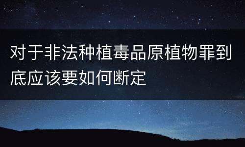 对于非法种植毒品原植物罪到底应该要如何断定