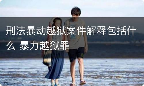 刑法暴动越狱案件解释包括什么 暴力越狱罪
