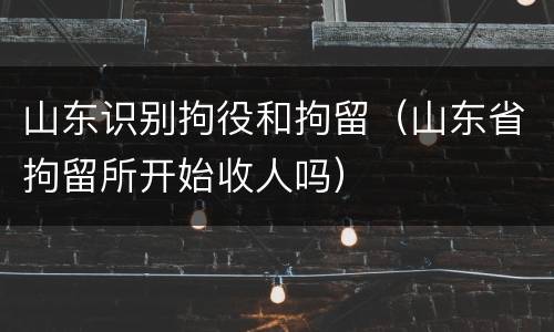 山东识别拘役和拘留（山东省拘留所开始收人吗）