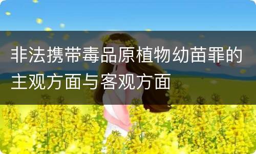 非法携带毒品原植物幼苗罪的主观方面与客观方面