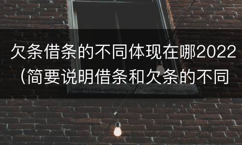 欠条借条的不同体现在哪2022（简要说明借条和欠条的不同之处）