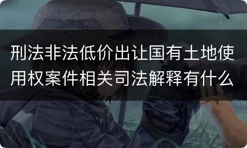 刑法非法低价出让国有土地使用权案件相关司法解释有什么重要规定