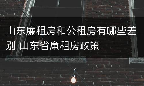 山东廉租房和公租房有哪些差别 山东省廉租房政策