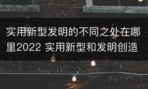 实用新型发明的不同之处在哪里2022 实用新型和发明创造