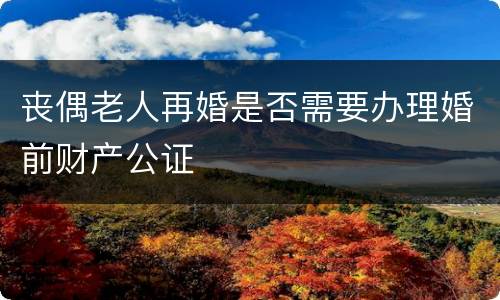 丧偶老人再婚是否需要办理婚前财产公证