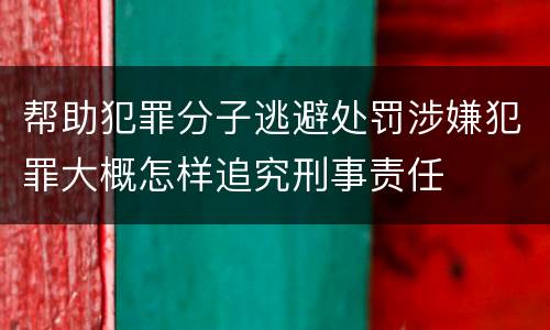 帮助犯罪分子逃避处罚涉嫌犯罪大概怎样追究刑事责任