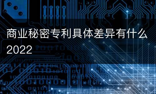 商业秘密专利具体差异有什么2022