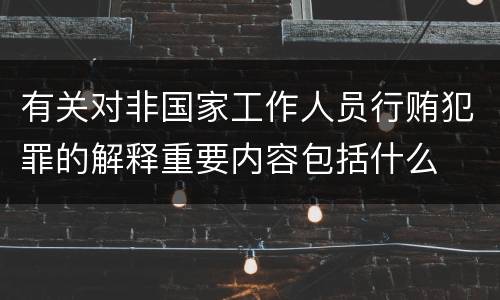 有关对非国家工作人员行贿犯罪的解释重要内容包括什么