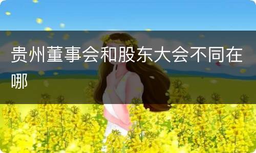 贵州董事会和股东大会不同在哪