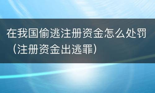 在我国偷逃注册资金怎么处罚（注册资金出逃罪）