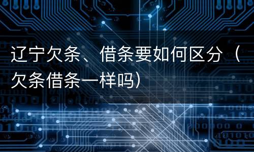 辽宁欠条、借条要如何区分（欠条借条一样吗）