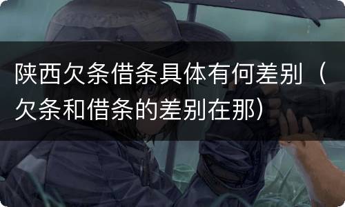 陕西欠条借条具体有何差别（欠条和借条的差别在那）