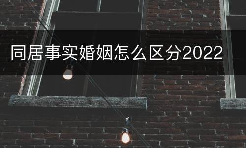 同居事实婚姻怎么区分2022
