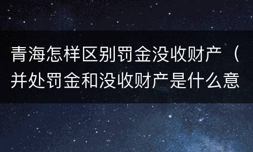 青海怎样区别罚金没收财产（并处罚金和没收财产是什么意思）