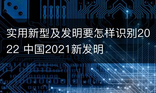 实用新型及发明要怎样识别2022 中国2021新发明