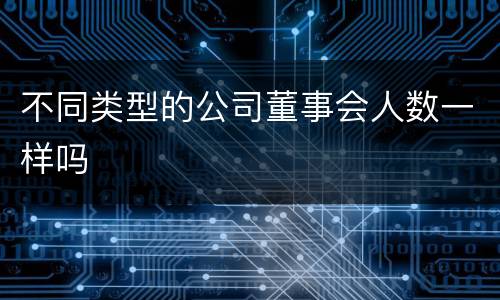 不同类型的公司董事会人数一样吗
