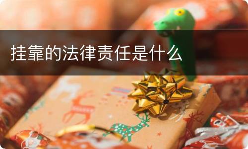 挂靠的法律责任是什么