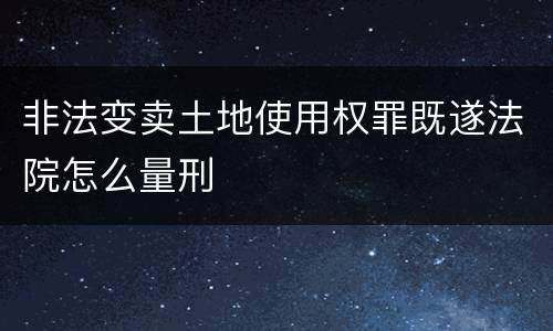 非法变卖土地使用权罪既遂法院怎么量刑